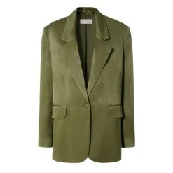 Bellamy Satin Olive Branch Blazer By Aggi