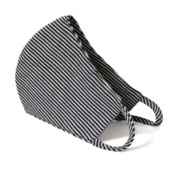 Face Mask Black & Grey Stripes Large By Aggi