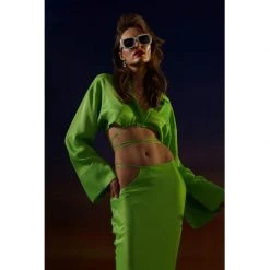 Faye Green Flash Skirt By Aggi -Aggi Elegant Store qwasdcvvk0escy5edb4n